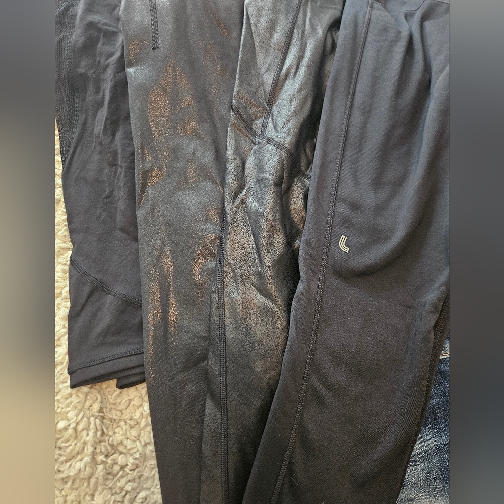 4 Pairs Black Athletic Leggings Sz. S/M